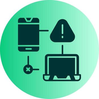 Connection Aborted Glyph Gradient Two Tone Circle vector