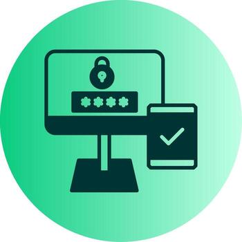 Two Factor Login Verification Glyph Gradient Two Tone Circle vector