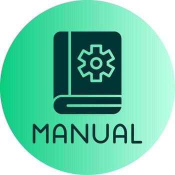 Instruction Manual Reference Glyph Gradient Two Tone Circle vector