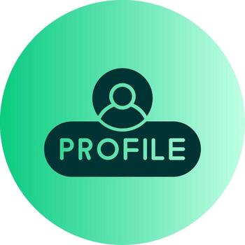 View Profile Button Glyph Gradient Two Tone Circle vector
