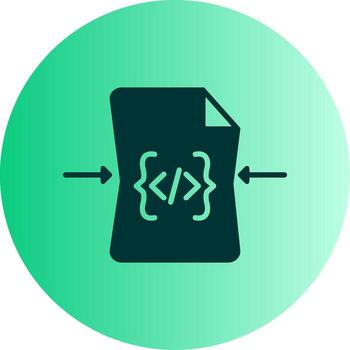 minimizado código bloquear icono glifo degradado dos tono circulo vector