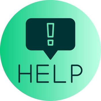 Help Support Message Glyph Gradient Two Tone Circle vector