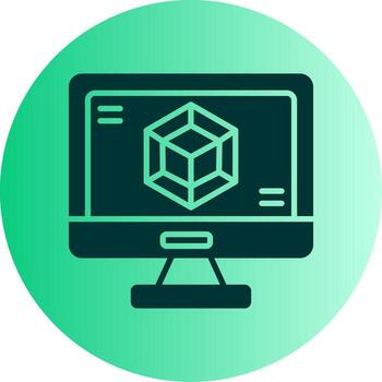 Webpack Module Bundler Icon Glyph Gradient Two Tone Circle vector