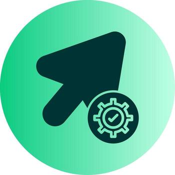 actualizar aplicación versión glifo degradado dos tono circulo vector