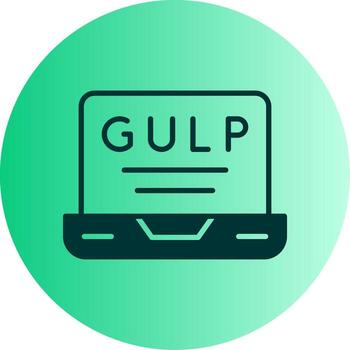 Gulp Task Automation Icon Glyph Gradient Two Tone Circle vector