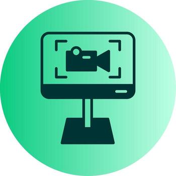 Built In Screen Recording App Glyph Gradient Two Tone Circle vector