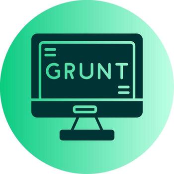 Grunt JS Task Runner Glyph Gradient Two Tone Circle vector