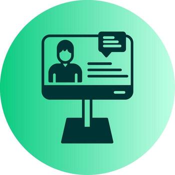 de marca seminario web hospedaje plataforma glifo degradado dos tono circulo vector