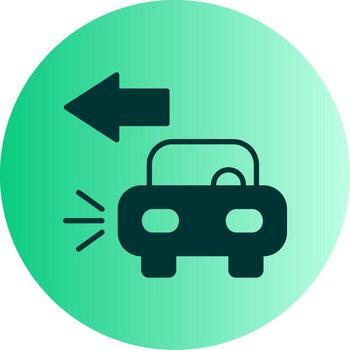 Blinking Turn Signal Light Glyph Gradient Two Tone Circle vector