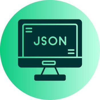 package json File Icon Glyph Gradient Two Tone Circle vector