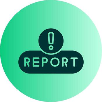 Report Issue Button Glyph Gradient Two Tone Circle vector