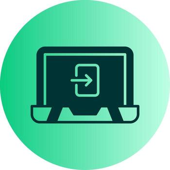 Login Timeout Notification Glyph Gradient Two Tone Circle vector