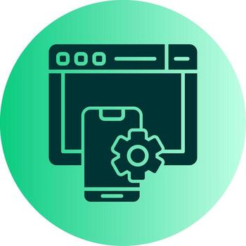 Progressive Web App PWA Glyph Gradient Two Tone Circle vector