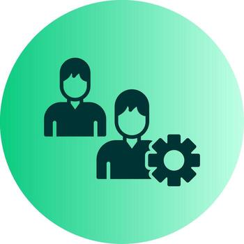 Cloud Based Sales CRM Software Glyph Gradient Two Tone Circle vector