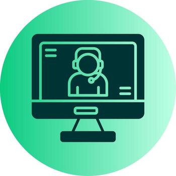 Servicio trabajador archivo icono glifo degradado dos tono circulo vector