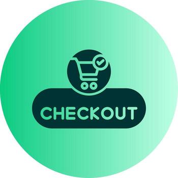 revisa proceso botón glifo degradado dos tono circulo vector