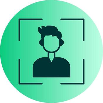 Scan QR Code Glyph Gradient Two Tone Circle vector