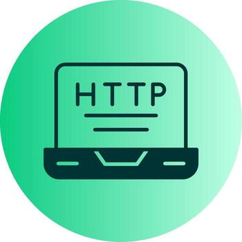 HTTPS Secure URL Symbol Glyph Gradient Two Tone Circle vector