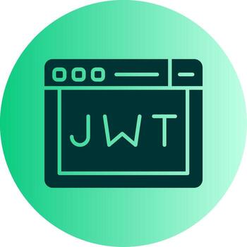 jwt autenticación simbólico glifo degradado dos tono circulo vector