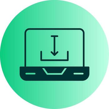 Local Storage Data Block Glyph Gradient Two Tone Circle vector