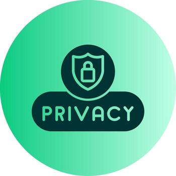 View Privacy Button Glyph Gradient Two Tone Circle vector