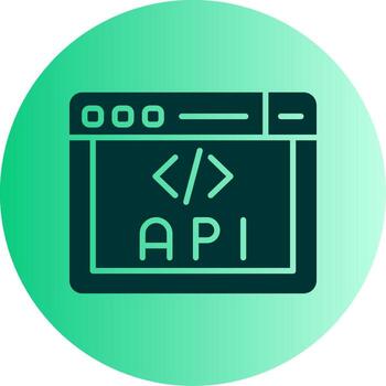 Browser API Function Icon Glyph Gradient Two Tone Circle vector