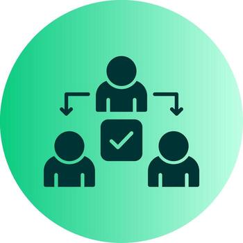 Event Delegation Handler Glyph Gradient Two Tone Circle vector