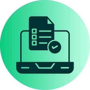 HTML Form Validation Icon Glyph Gradient Two Tone Circle vector