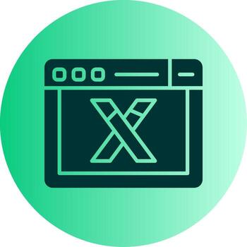 Vuex central Tienda icono glifo degradado dos tono circulo vector