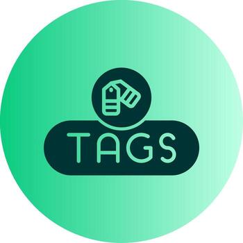 Manage Tags Button Glyph Gradient Two Tone Circle vector