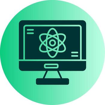 reaccionar gancho ciclo vital icono glifo degradado dos tono circulo vector