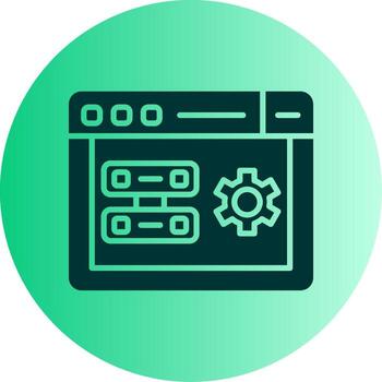 servidor lado representación proceso glifo degradado dos tono circulo vector