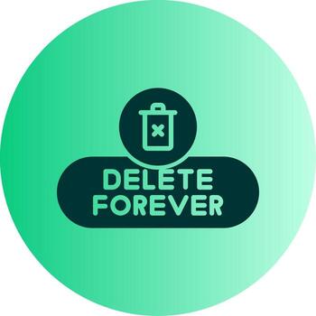Delete Permanently Button Glyph Gradient Two Tone Circle vector