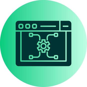 Microservices Network Structure Glyph Gradient Two Tone Circle vector