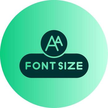 Adjust Font Size Button Glyph Gradient Two Tone Circle vector