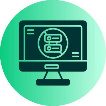 Serverless Function Icon Glyph Gradient Two Tone Circle vector