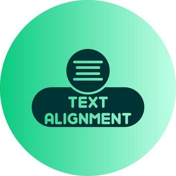 alinear texto botón glifo degradado dos tono circulo vector