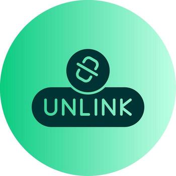 Remove Link Button Glyph Gradient Two Tone Circle vector