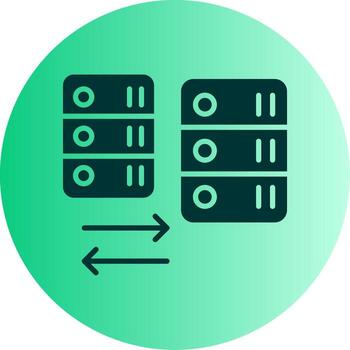 marcha atrás apoderado icono glifo degradado dos tono circulo vector