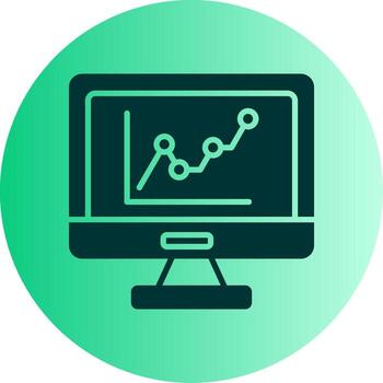 Google Analytics Report Glyph Gradient Two Tone Circle vector