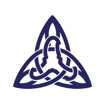 Intricate celtic trinity knot design in deep blue color on a clean white background vector