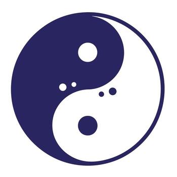 Classic yin and yang symbol representing balance harmony and complementary forces isolated on white vector