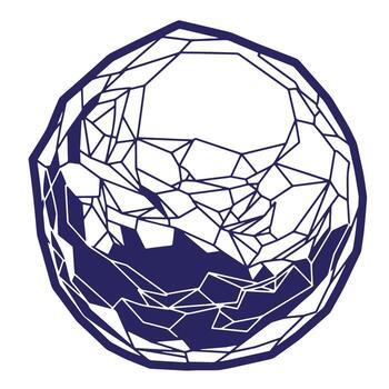 Abstract geometric shape in navy blue on white background perfect for modern design and branding vector