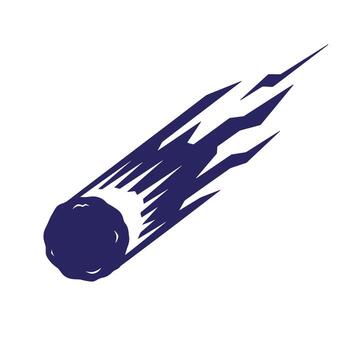 illustration of a dark blue comet with a dynamic visual trail isolated on white background vector