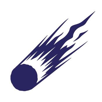 Simple blue comet icon design on white background suitable for science and space concepts vector