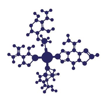 Abstract molecule structure illustration isolated on white background for science and research vector