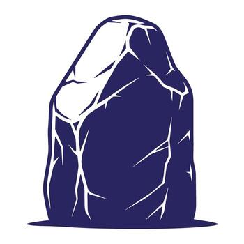 illustration of a stylized rock with cracks and a minimalist artistic design. vector