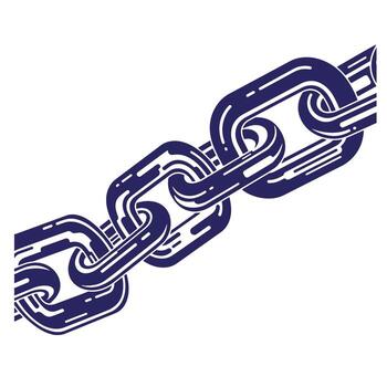 azul cadena enlace ilustración representando conexión fuerza unidad y colaboración conceptos vector