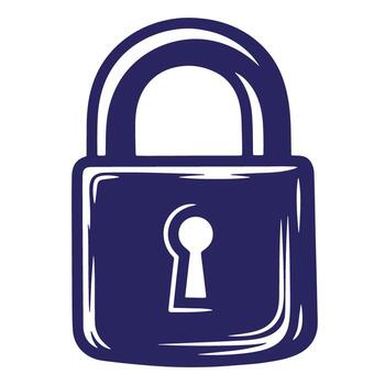 sencillo azul candado icono ilustrando seguridad proteccion y datos cifrado para sitios web y sistemas vector