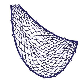 Simple illustration of a nautical fishing net icon in a curved design for various concepts vector